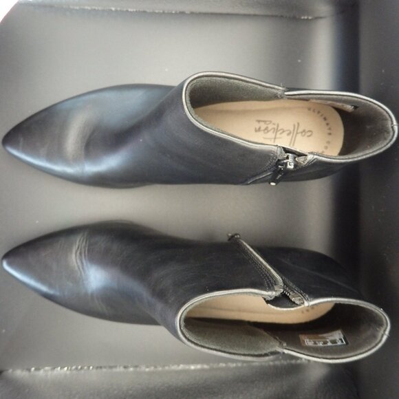 Clark’s Linvale Sea Ultimate Comfort Collection Black Ankle Heeled Boots - Picture 2 of 12